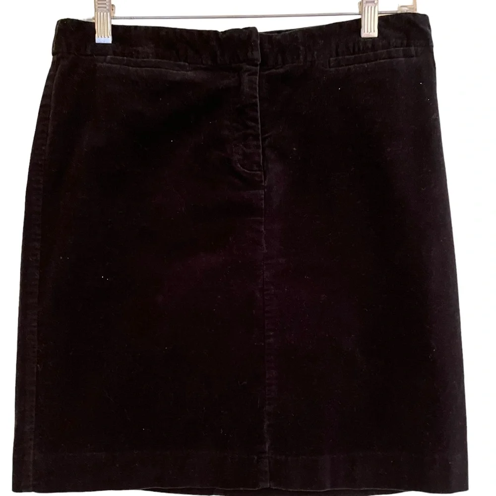J. Jill Black Stretch Cotton Velvet Mini Skirt 6